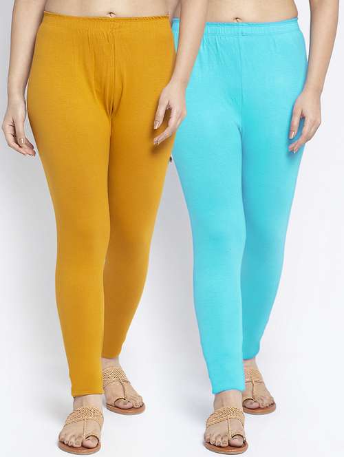 multi colored cotton lycra leggings - 18886296 -  Standard Image - 0