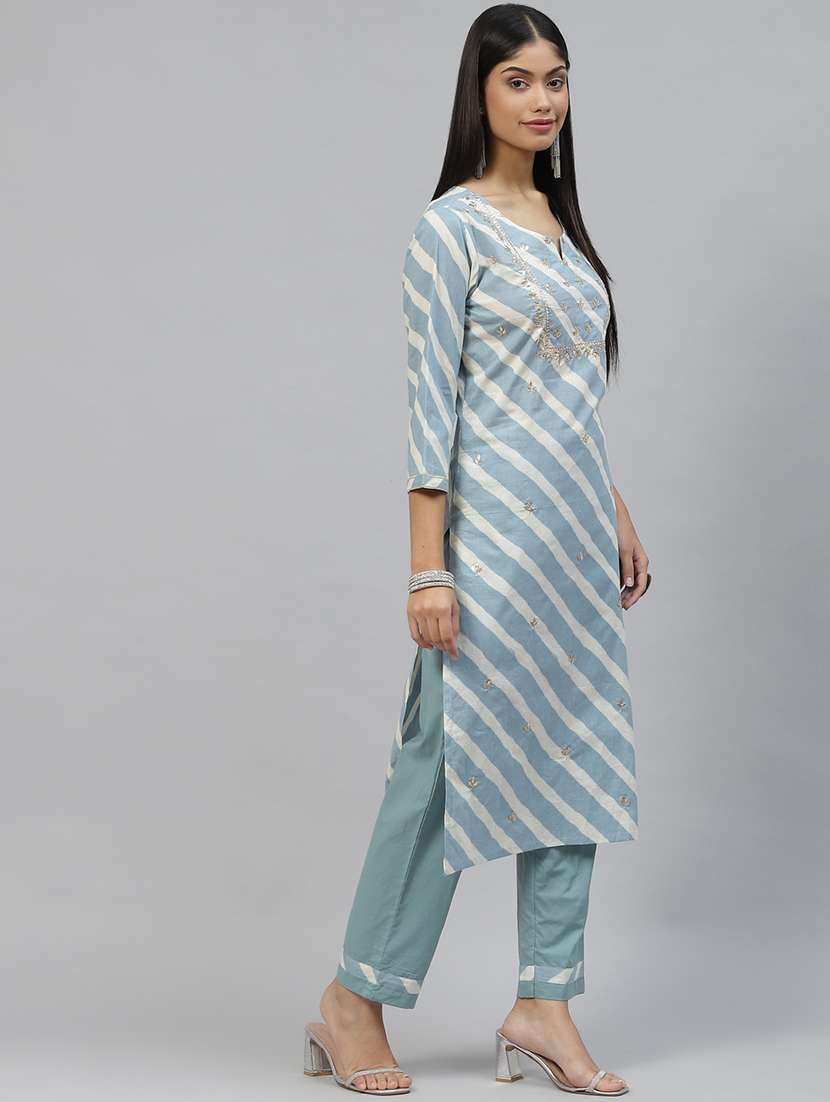 multi coloured embroidered kurta pant set - 18886800 - Standard Image - 2