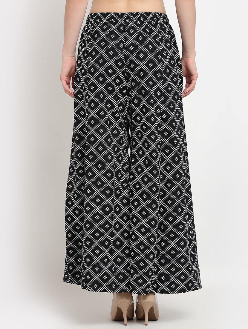mid rise printed straight palazzo - 18893438 - Standard Image - 2