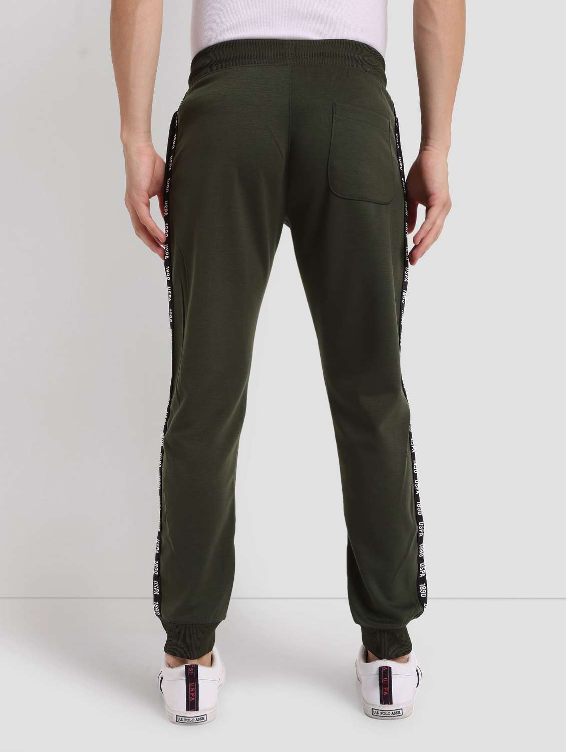 Green Polyester Joggers Track Pant