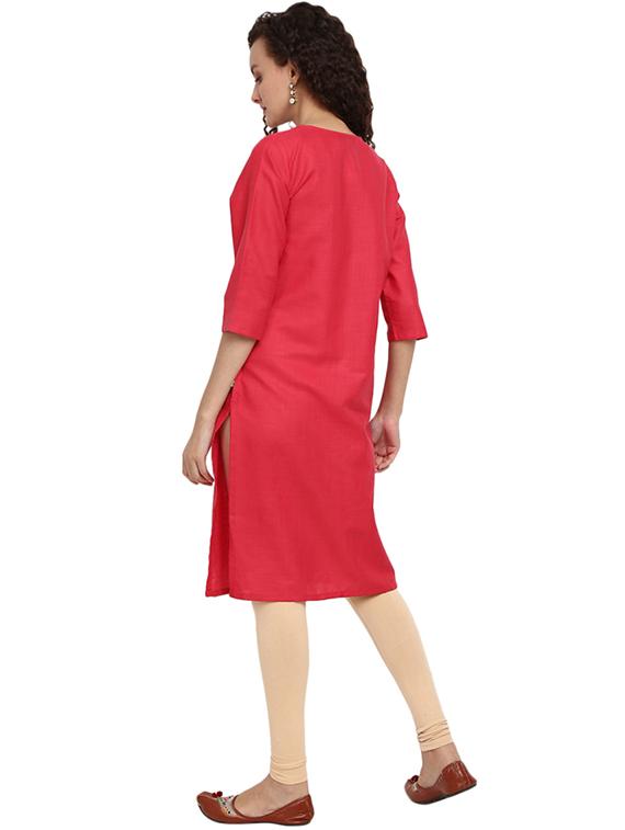 women's straight kurta - 18902709 - Standard Image - 2