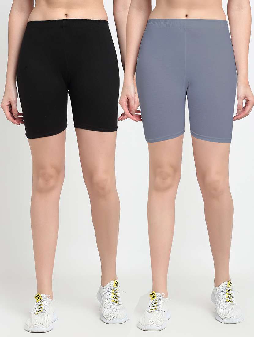 pack of 2 mid rise solid short