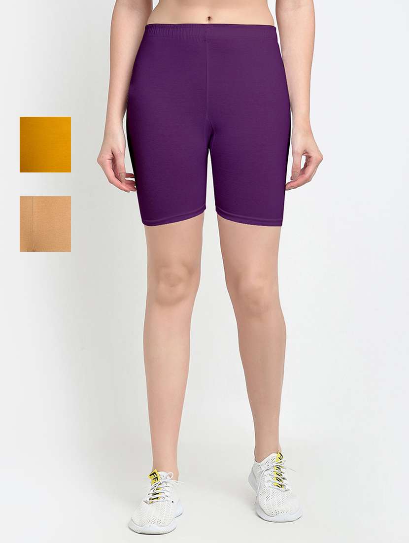 pack of 2 mid rise solid shorts