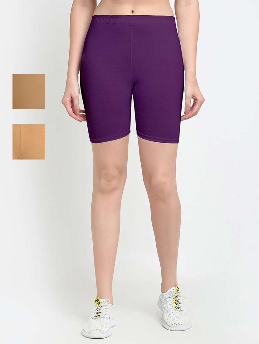 pack of 2 mid rise solid shorts