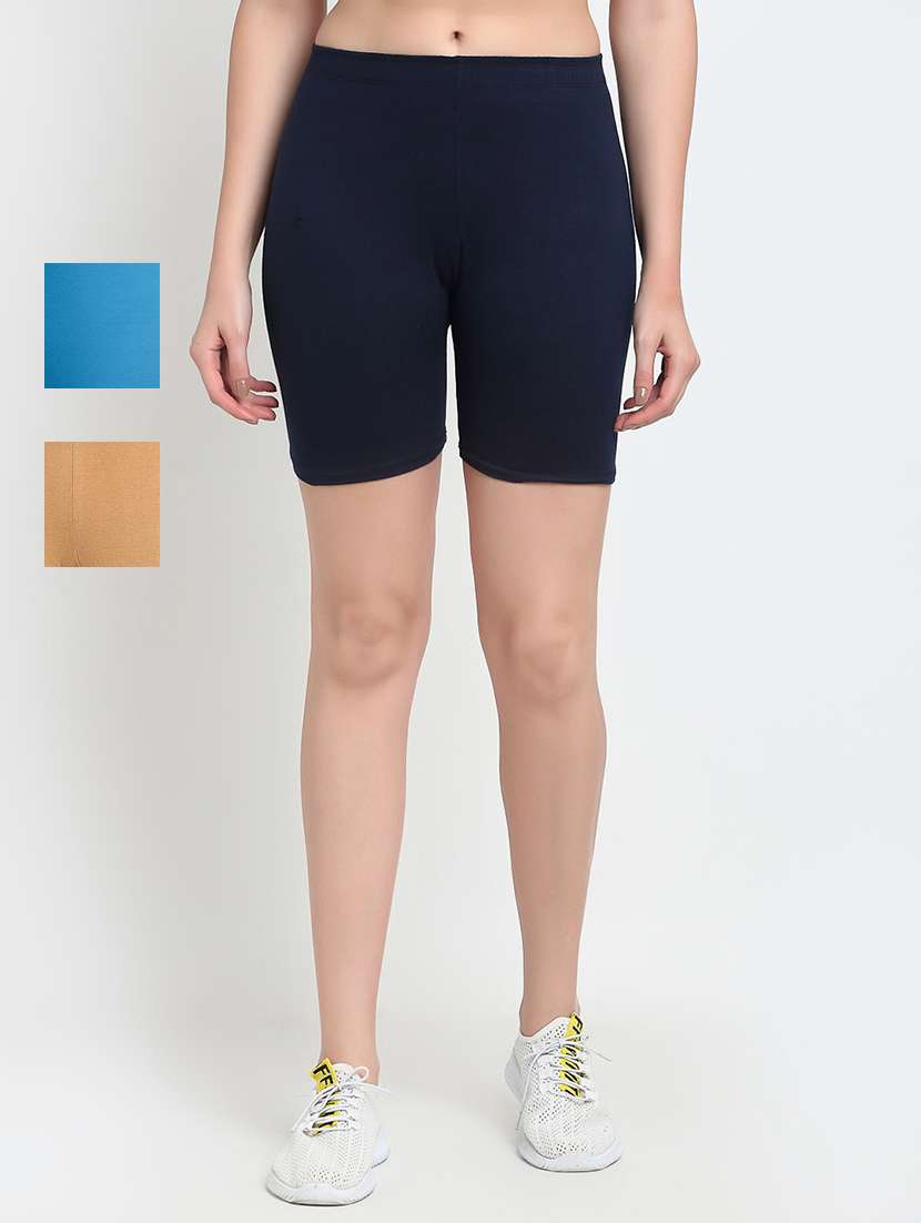 pack of 2 mid rise solid shorts