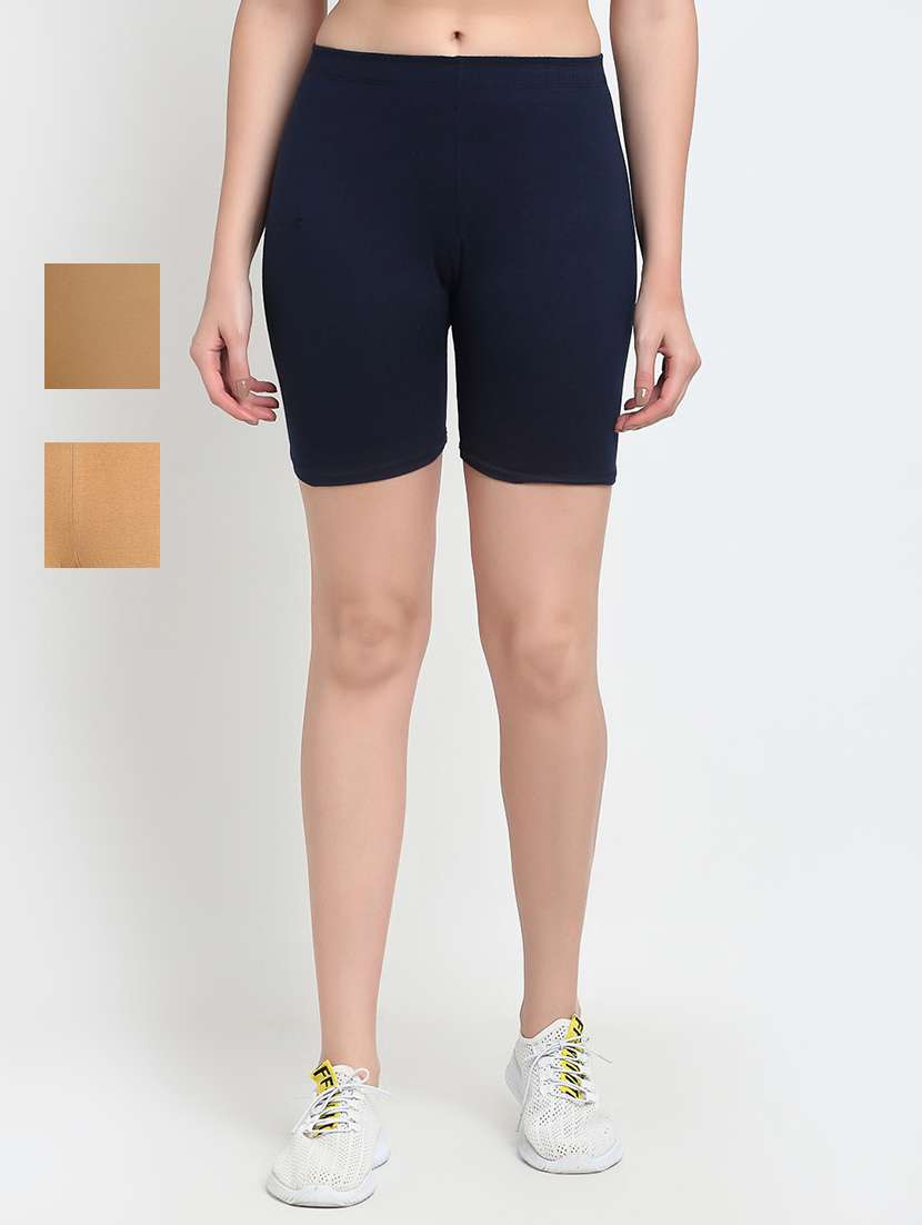 pack of 2 mid rise solid shorts