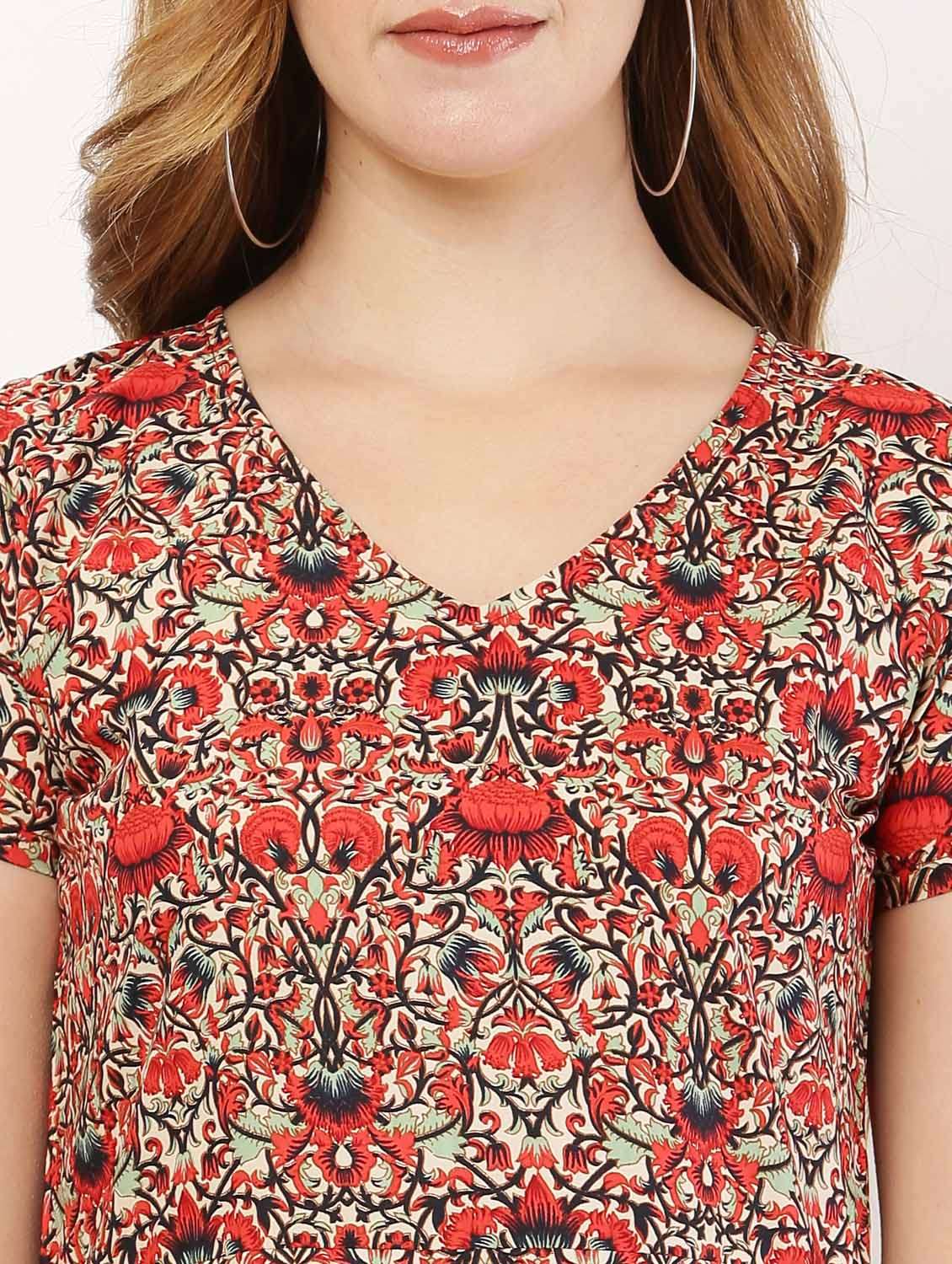 multi colored crepe aline dress - 18904624 - Standard Image - 2