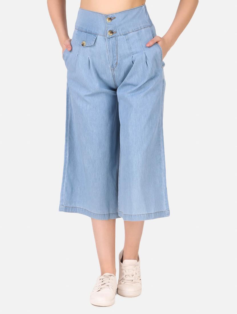 women mid rise solid culottes - 18904697 - Zoom Image - 0