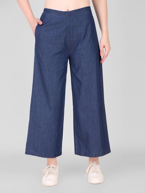 women mid rise denim wide leg trouser  - 18904698 -  Standard Image - 0