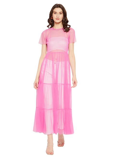 women's ruffle solid dress - 18905713 - Standard Image - 0