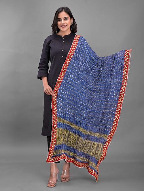 grey self design bandhani dupatta - 18906968 - Standard Image - 0