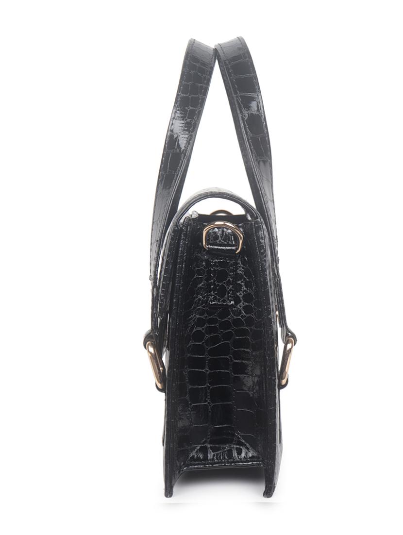 black leatherette (pu) sling bag - 18909277 - Standard Image - 2