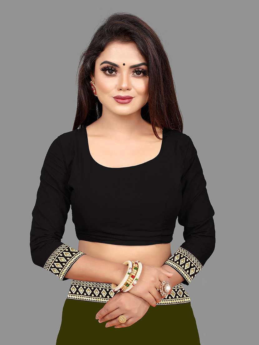 women's bordered green colored saree with blouse - 18909580 - Standard Image - 2