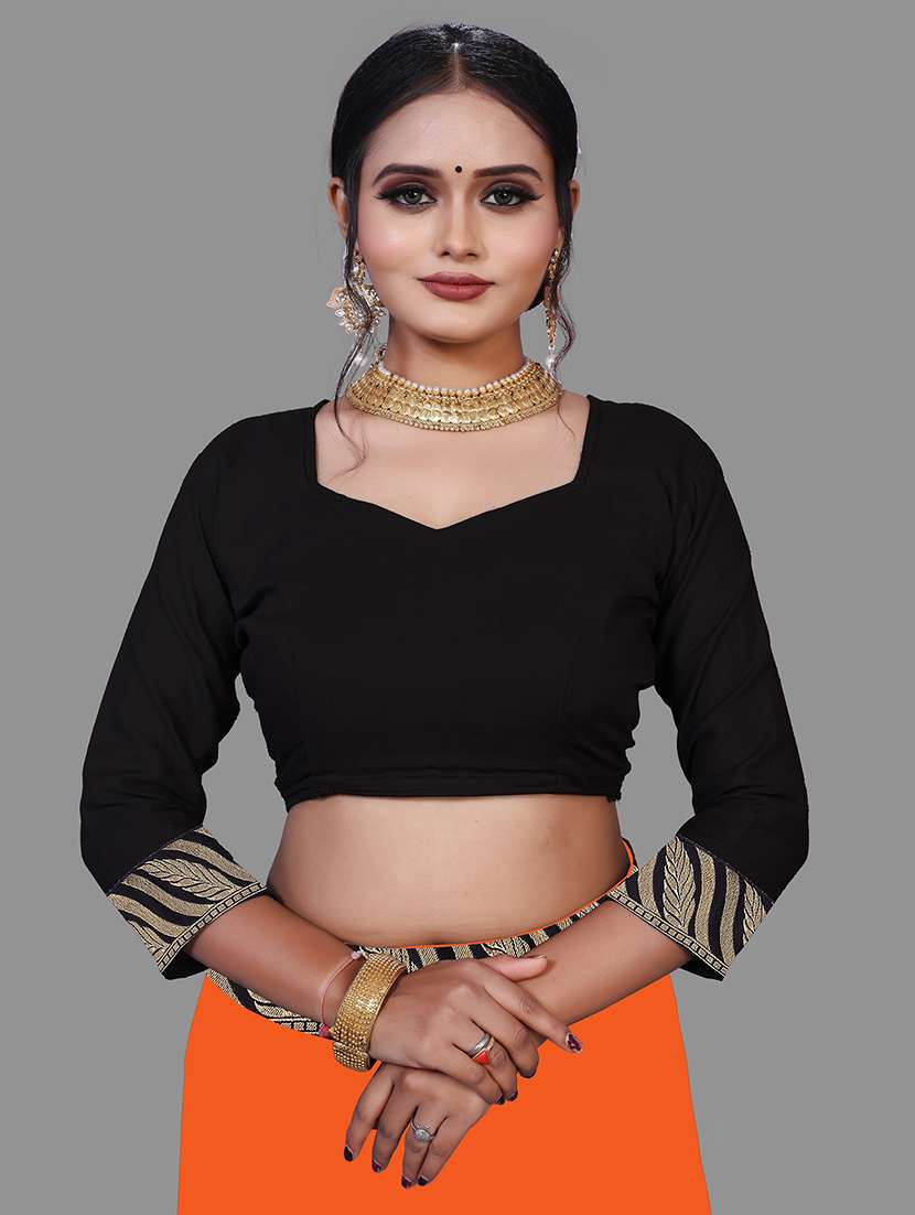 women's bordered orange colored saree - 18909723 - Standard Image - 2