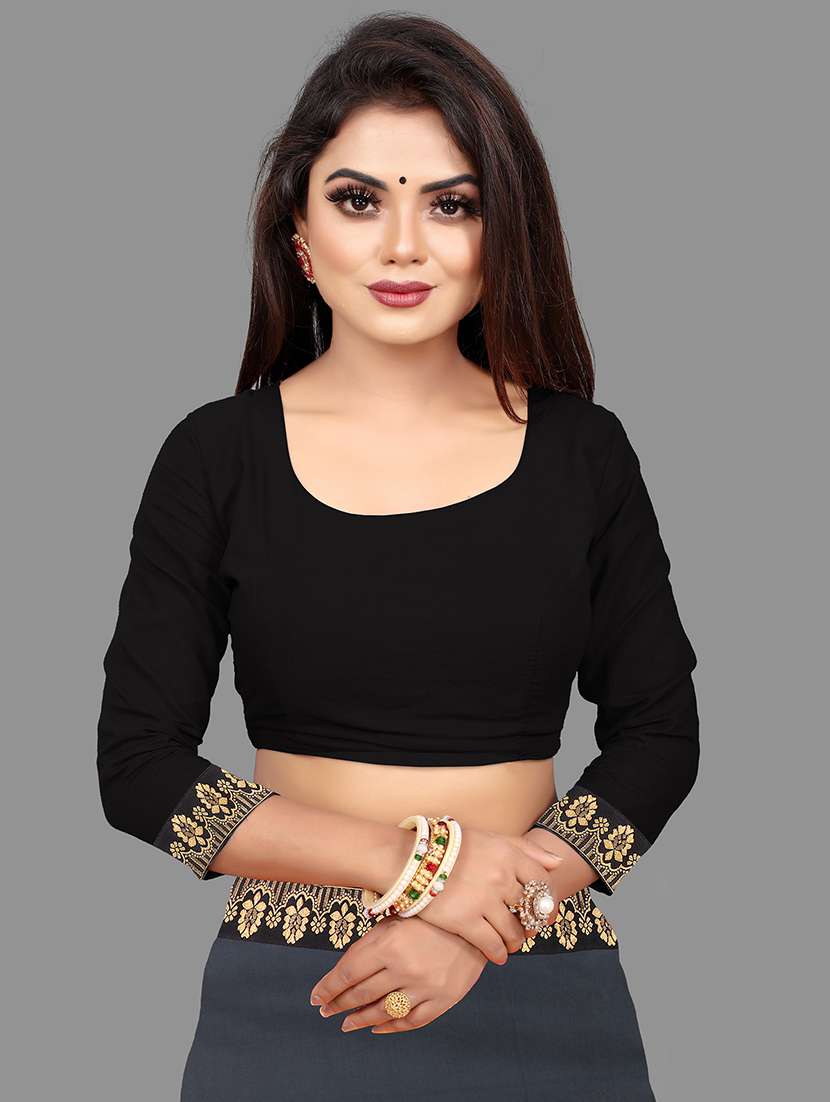 women's bordered grey colored saree with blouse - 18909970 -  Standard Image - 2