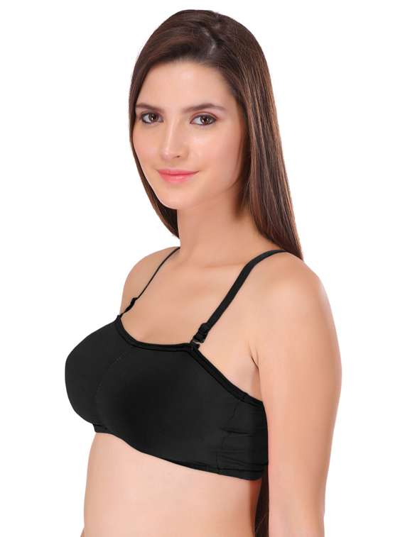 black cotton tube bra - 18910029 - Standard Image - 2