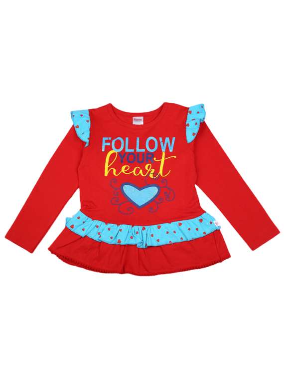 red cotton twin set