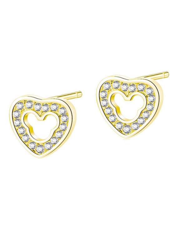 women heart-shaped stud earrings 