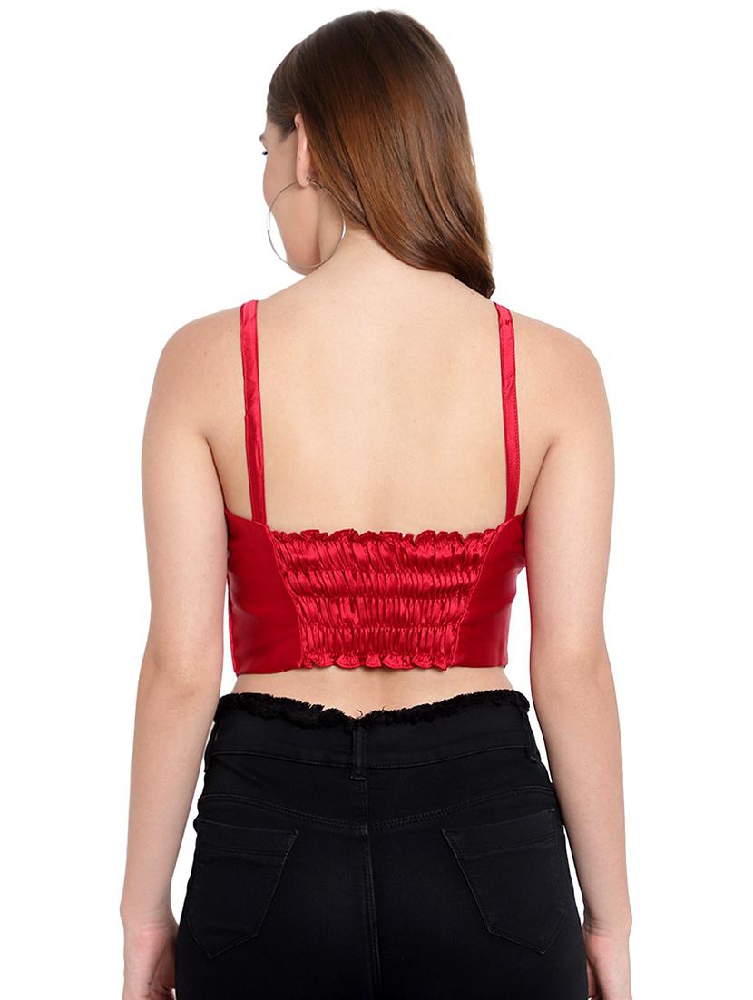 red square neck crop top - 18912701 - Standard Image - 2