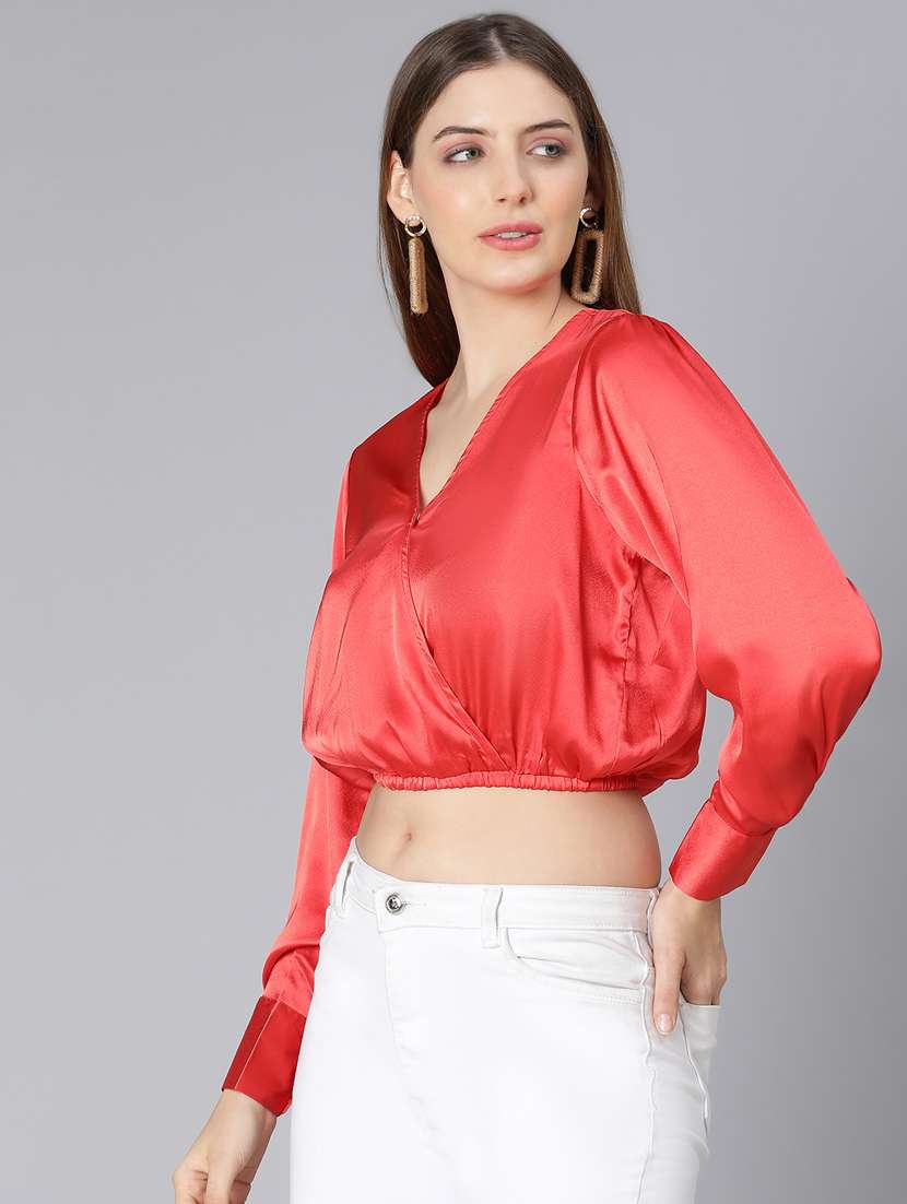 women's crop v neck top - 18912739 -  Standard Image - 2