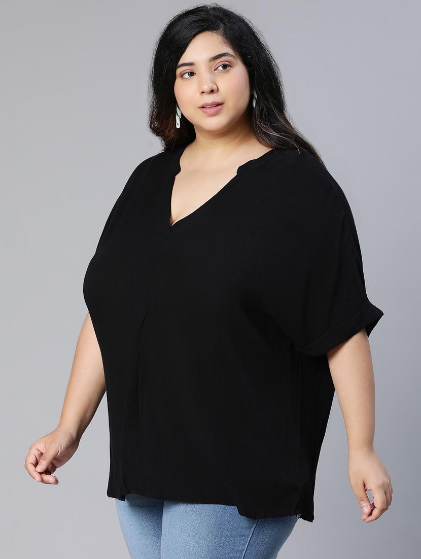 women plus size mandarin neck top - 18912750 - Standard Image - 2