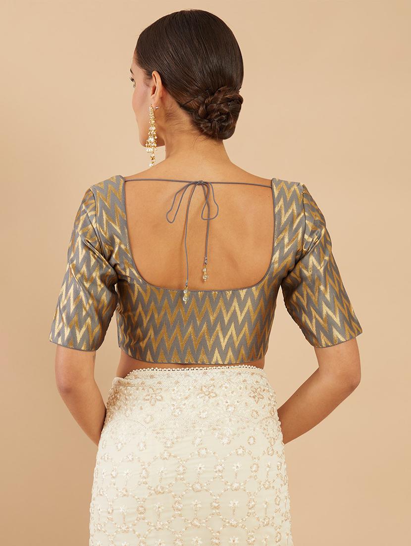 printed grey blouse - 18929410 - Standard Image - 2