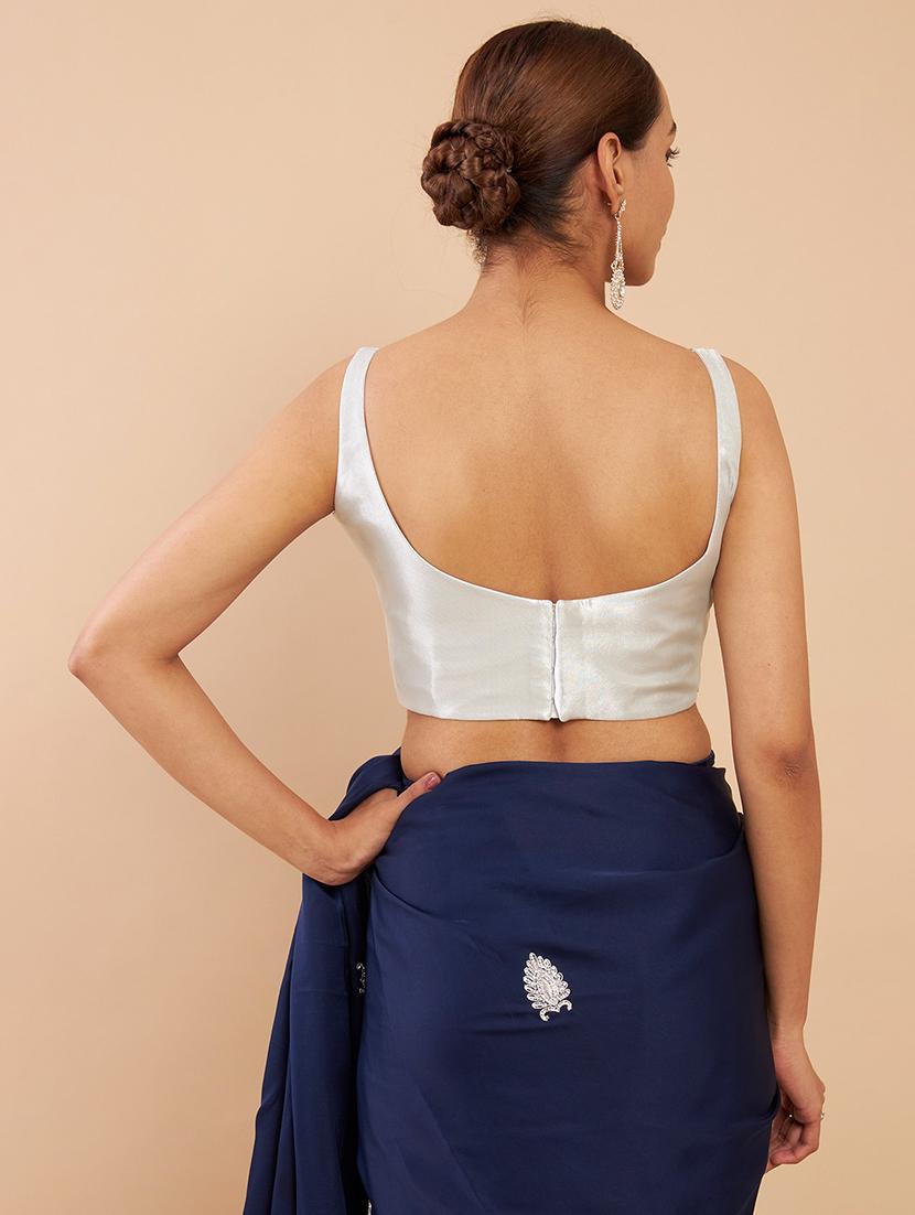 silver solid blouse - 18929465 - Standard Image - 2