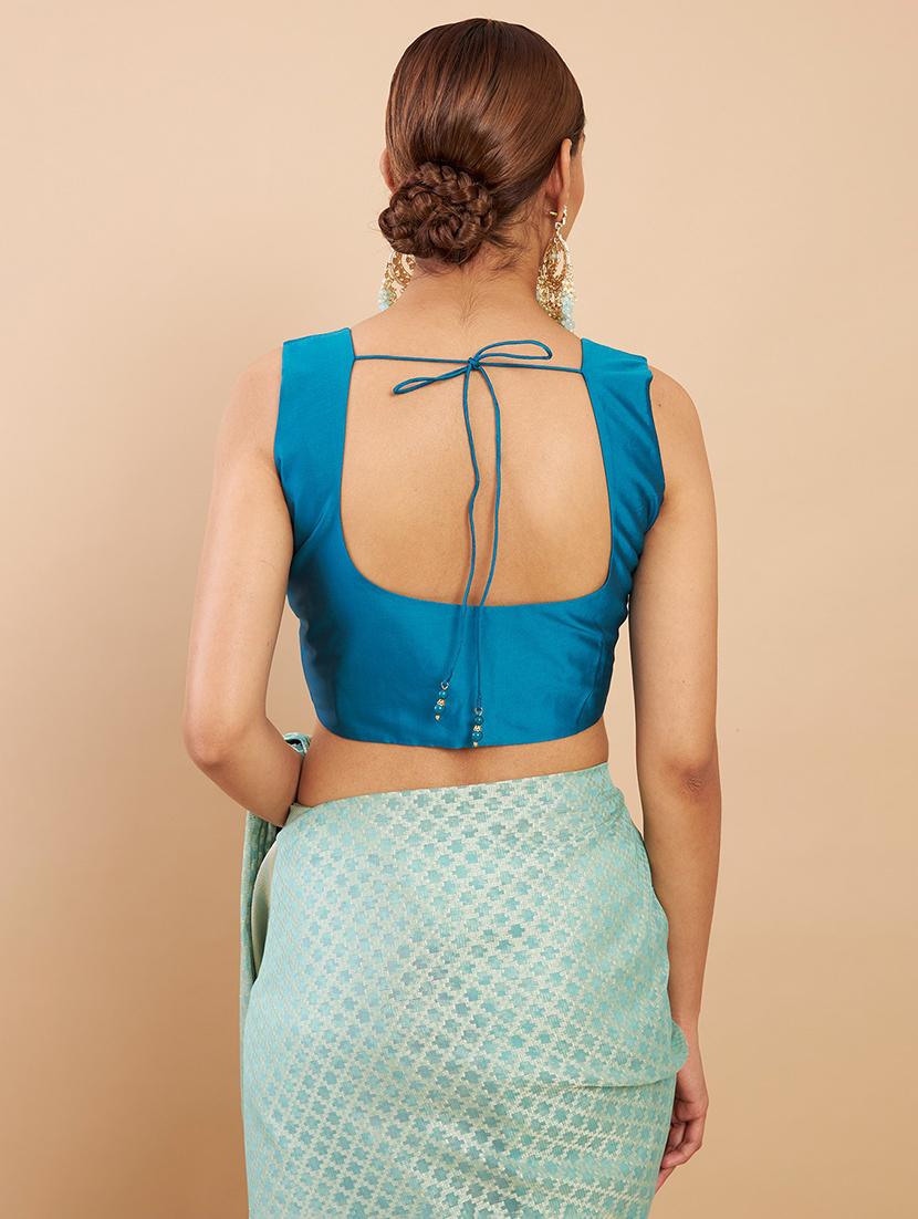 royal blue solid blouse - 18929537 - Standard Image - 2
