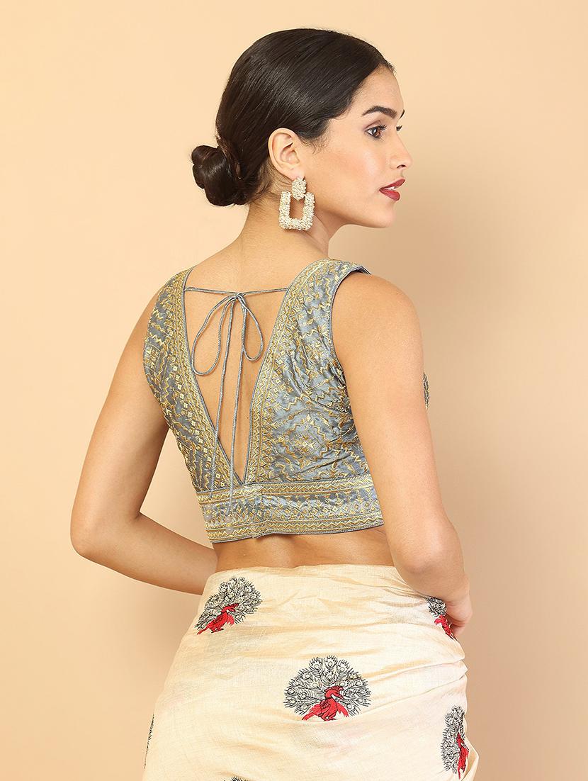 grey embroidered blouse - 18929624 - Standard Image - 2