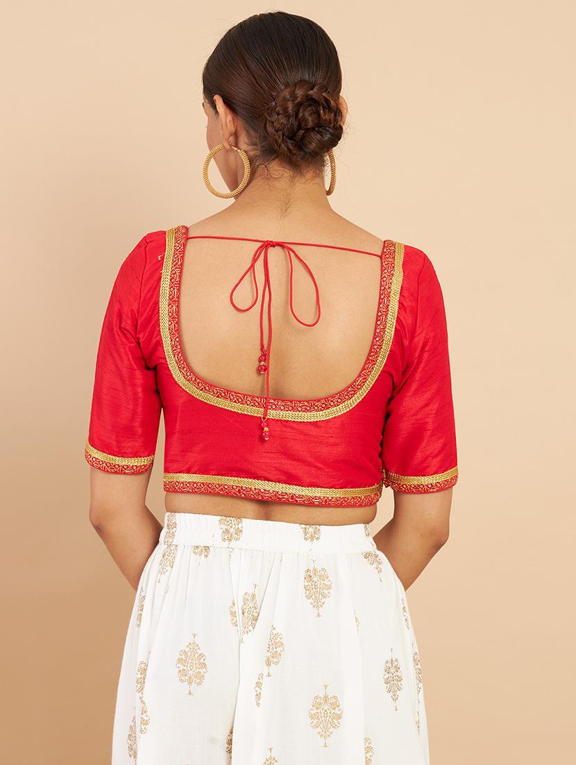 orange solid blouse - 18929627 - Standard Image - 2