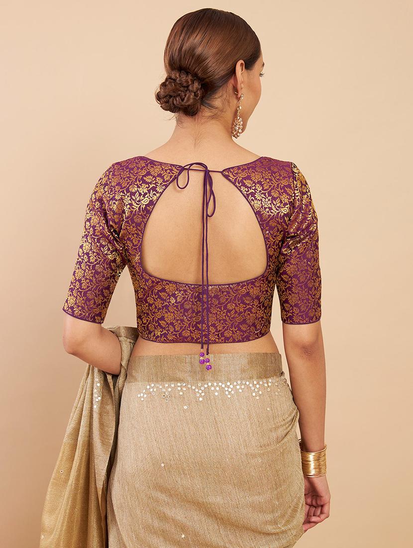 purple zari work blouse - 18929688 - Standard Image - 2
