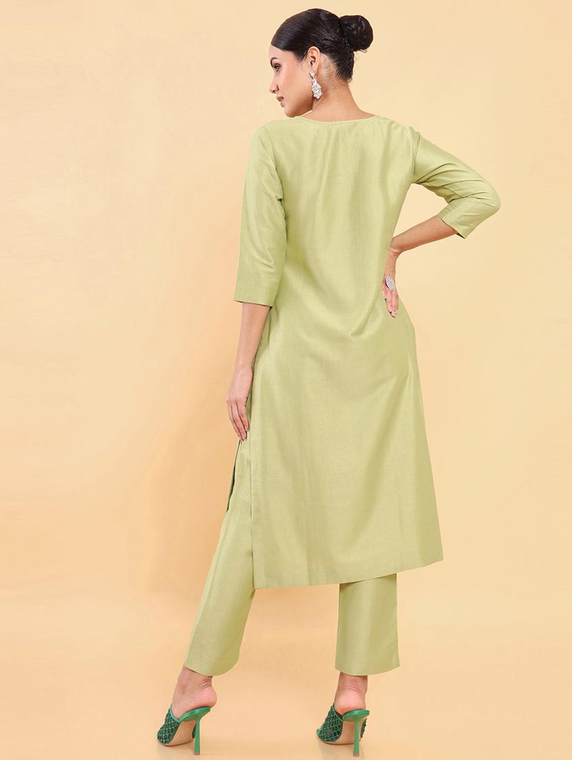 embroidered kurta pant set - 18931482 - Standard Image - 2