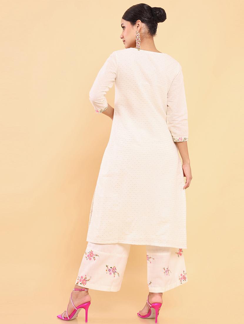 off white sequins detailed suit set - 18931506 - Standard Image - 2