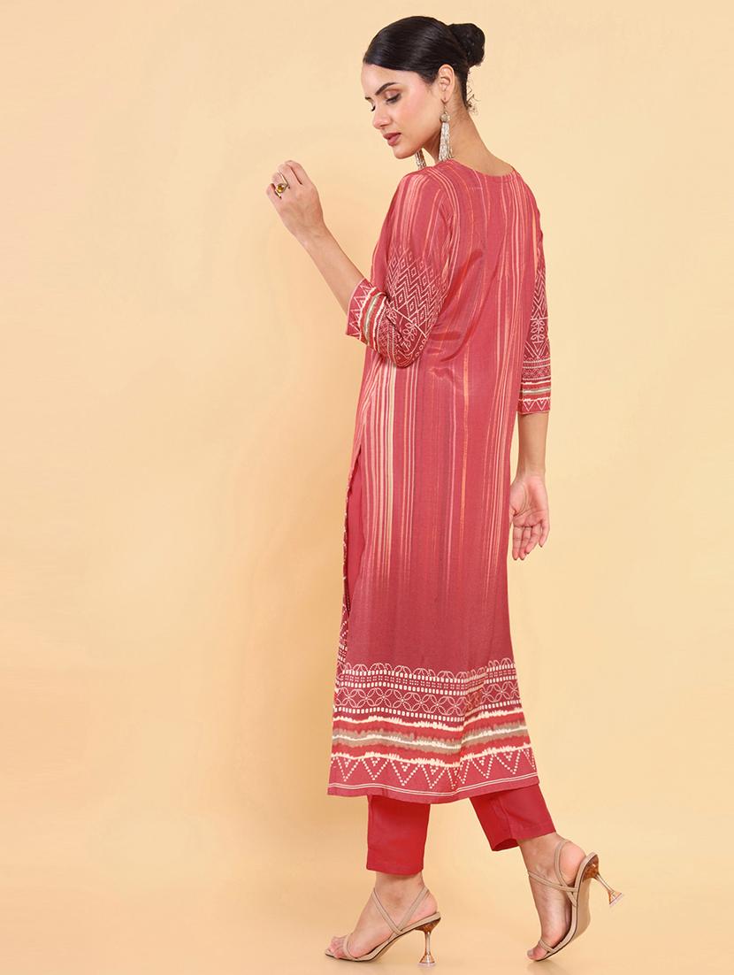 rust printed suit set - 18931742 - Standard Image - 2