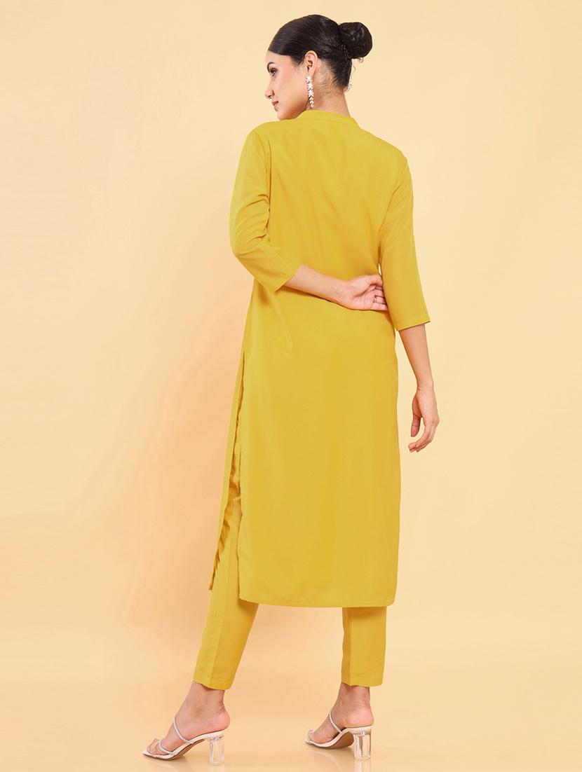 embroidered straight kurta set - 18931761 - Standard Image - 2