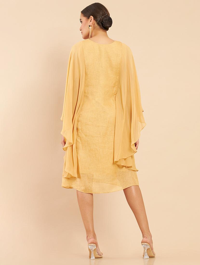 round neck yellow kaftan - 18935483 - Standard Image - 2