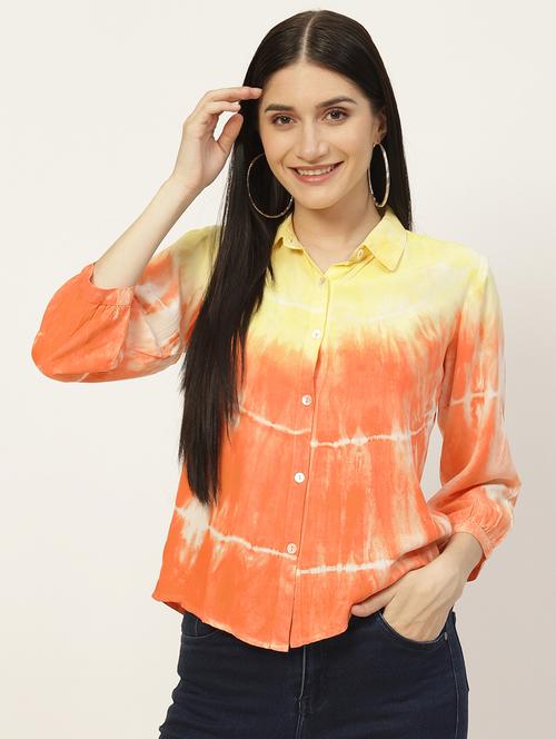 women's high-low collared top - 18935651 - Standard Image - 0