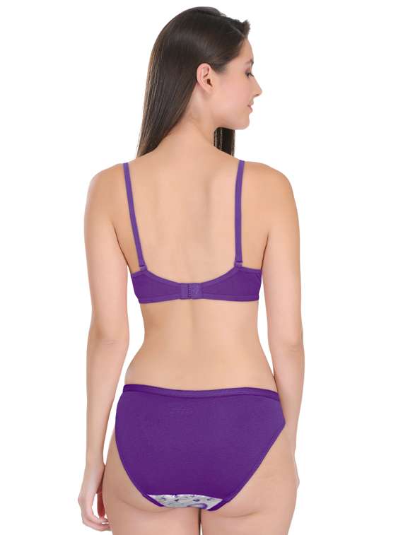 multi colored cotton bras and panty set - 18941334 -  Standard Image - 2