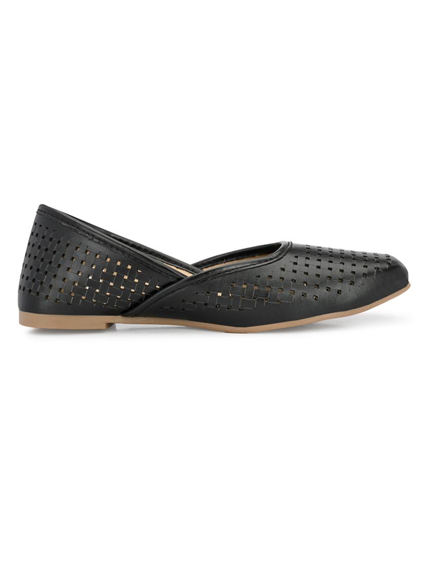 black synthetic slip on ballerina - 18949223 - Standard Image - 2