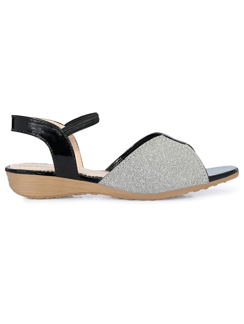 black synthetic back strap sandals - 18949225 - Standard Image - 2