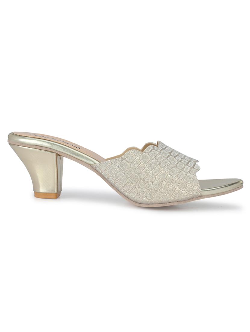gold synthetic slip on sandals - 18949232 - Standard Image - 2