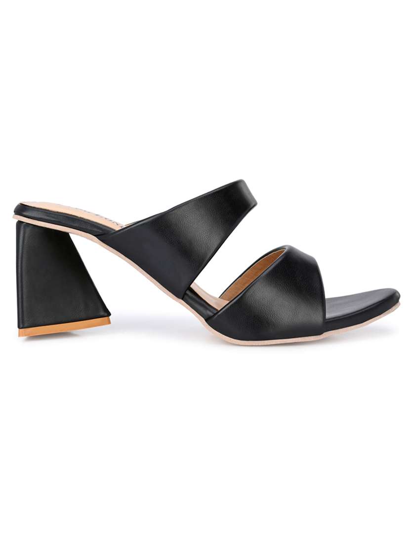 black synthetic slip on sandals - 18949242 -  Standard Image - 2
