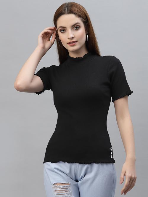 women's straight turtle neck top - 18949412 - Standard Image - 0