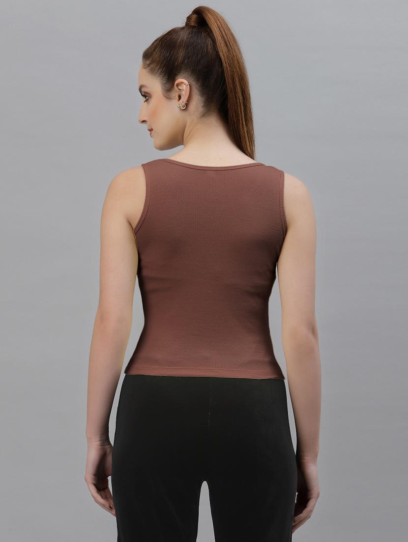 women's solid round neck top - 18949434 - Standard Image - 2