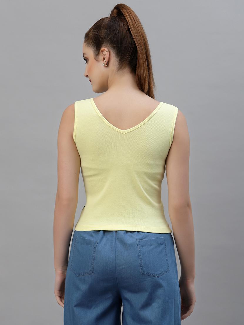 women's crop round neck top - 18949456 - Standard Image - 2