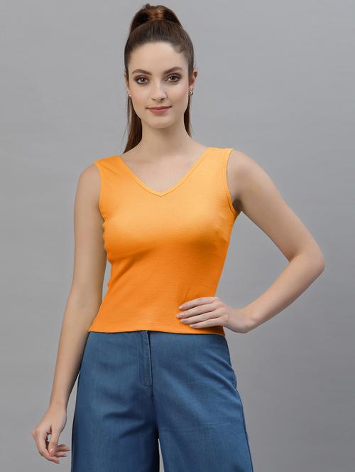 women's crop v neck top - 18949457 - Standard Image - 0