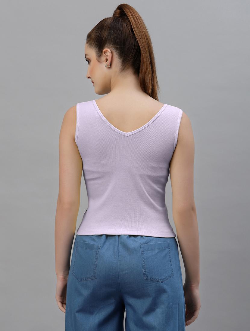 women's solid v neck top - 18949460 - Standard Image - 2
