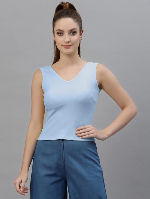 women's crop round neck top - 18949463 -  Standard Image - 0