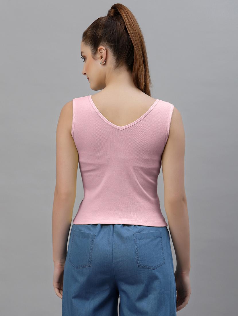 women's crop round neck top - 18949465 - Standard Image - 2