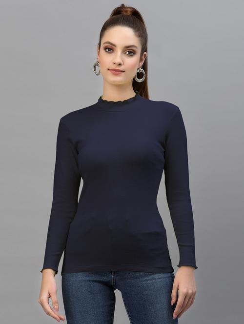 blue cotton regular top - 18949489 - Standard Image - 0